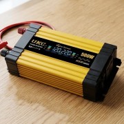 Автомобільний інвертор Жовтий / Перетворювач напруги з 12-220V, 500Вт, 2хUSB