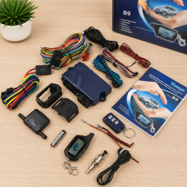 Автосигнализация CAR ALARM 2 WAY B9 / Двухсторонняя автомобильная сигнализация с автозапуском и интеллектуальным запуском двигателя