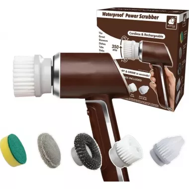 Беспроводная электрическая щетка для уборки и мойки посуды с 5 сменными насадками, USB зарядка