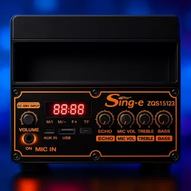 Бездротова караоке-колонка із двома мікрофонами SPS ZQS15123