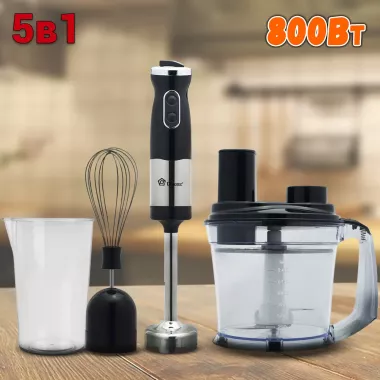 Блендер DOMOTEC MS-5106 5в1 (погружной, 800Вт, нерж.) Блендер DOMOTEC MS-5106 5в1 (погружной, 800Вт, нерж.)