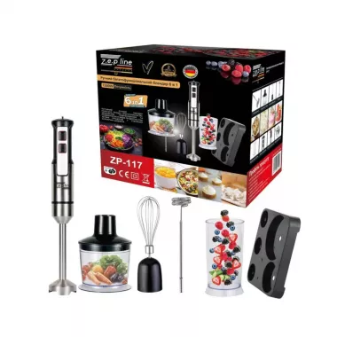 Блендер погружной домашний кухонный 6в1 Zepline ZP-117 1500Вт блендер, измельчитель, миксер