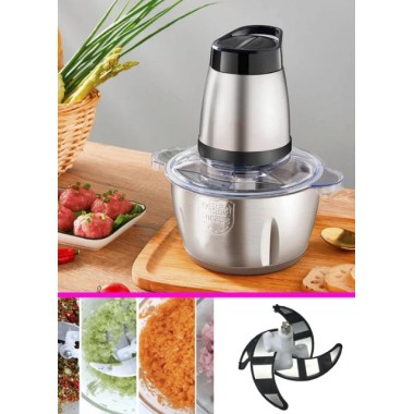 Блендер Raf Food Processor R7019 кухонний подрібнювач 250W металева чаша на 2 л чоппер Блендер Raf Food Processor R7019 кухонний подрібнювач 250W металева чаша на 2 л чоппер