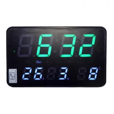 Годинники електронні настінні 2508 із зеленим підсвічуванням чорні 240х40х150мм TB Годинники електронні настінні 2508 із зеленим підсвічуванням чорні 240х40х150мм TB