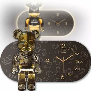 Часы настенные овальные Мишка с LED подсветкой (NCH-40-60)