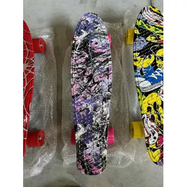 Пенни борд скейтборд Penny Board Fish Skateboards 22 ABEC-7 с светящимися колесами