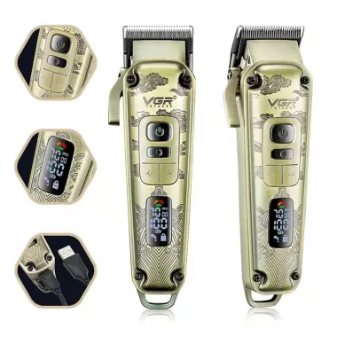 Аккумуляторная машинка для стрижки VGR V-005 с насадками 8 шт