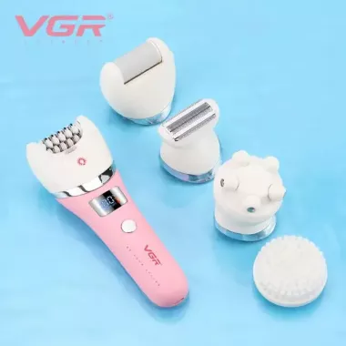 Многофункциональный аккумуляторный эпилятор с подсветкой VGR V-759 5в1 женская электробритва