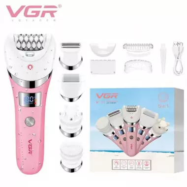 Многофункциональный аккумуляторный эпилятор с подсветкой VGR V-759 5в1 женская электробритва
