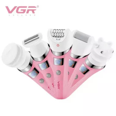 Многофункциональный аккумуляторный эпилятор с подсветкой VGR V-759 5в1 женская электробритва