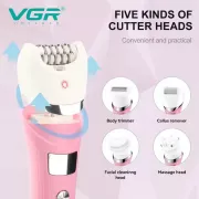 Многофункциональный аккумуляторный эпилятор с подсветкой VGR V-759 5в1 женская электробритва