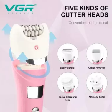 Многофункциональный аккумуляторный эпилятор с подсветкой VGR V-759 5в1 женская электробритва