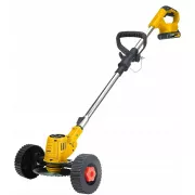 Набір акумуляторна коса для трави з 2 АКБ 24v / Газонокосарка-триммер з колесами та насадками Жовтий