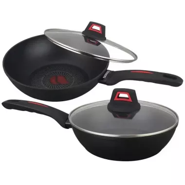 Антипригарная глубокая сковорода с крышкой WOK Benson 26см BN-835 Антипригарная глубокая сковорода с крышкой WOK Benson 26см BN-835