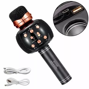 Бездротовий караоке мікрофон з динаміком 5 тембрів USB AUX FM Wster WS-2911 Бездротовий караоке мікрофон з динаміком 5 тембрів USB AUX FM Wster WS-2911