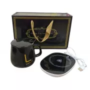 Белая Чашка на підставці з підігрівом Stenson YG01317 L 400мл