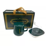 Розовая Чашка на підставці з підігрівом Stenson YG01317 L 400мл