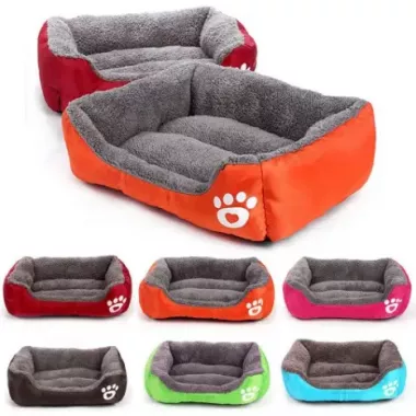 Лежанка - пуфик для кошек и собак оранжевый   S(40*25)