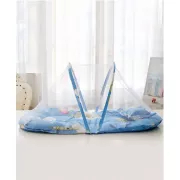 Детская переносная складная кроватка с москитной сеткой / Бескаркасная детская кроватка Голубая