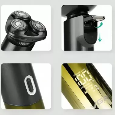 Электробритва VGR V‑392 с триммером/влагозащитой IPX LED-дисплеем и встроенным аккумулятором Электробритва VGR V‑392 с триммером/влагозащитой IPX LED-дисплеем и встроенным аккумулятором