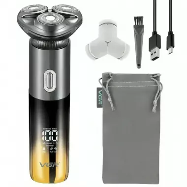 Электробритва VGR V‑392 с триммером/влагозащитой IPX LED-дисплеем и встроенным аккумулятором Электробритва VGR V‑392 с триммером/влагозащитой IPX LED-дисплеем и встроенным аккумулятором