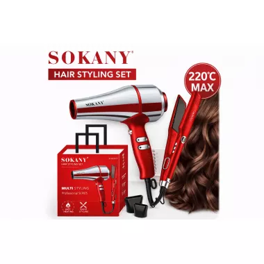 Набор для укладки волос от Sokany SK-14035 2 в 1 Фен + Утюжок Набор для укладки волос от Sokany SK-14035 2 в 1 Фен + Утюжок