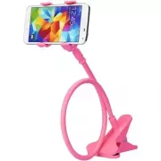 Гибкий держатель штатив для телефона с прищепкой Розовый