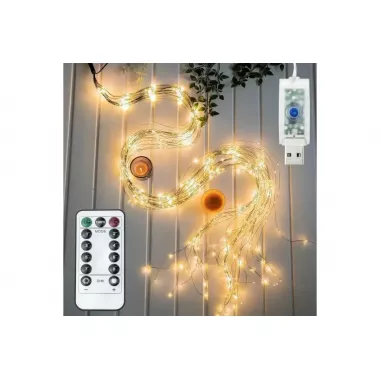 Гирлянда Конский хвост 600 LED 20 нитей длина 3 метра, желтый