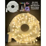 Гирлянда на катушке, от сети, Buble 50м, 8 режимов, теплый белый/ Светодиодная гирлянда на елку