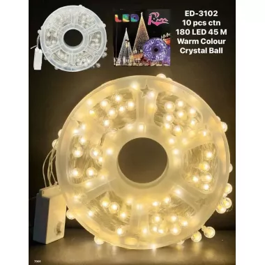 Гирлянда на катушке, от сети, Buble 50м, 8 режимов, теплый белый/ Светодиодная гирлянда на елку Гирлянда на катушке, от сети, Buble 50м, 8 режимов, теплый белый/ Светодиодная гирлянда на елку