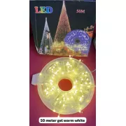 Гирлянда на катушке, от сети, Buble 50м, 8 режимов, теплый белый/ Светодиодная гирлянда на елку