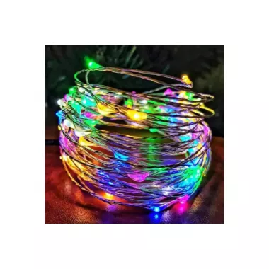 Гирлянда нить Роса от USB, 50м, 500LED  МУЛЬТИК / Светодиодная новогодняя гирлянда