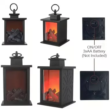 Декоративна лампа з ефектом полумя розмір 14×14×24,5 см