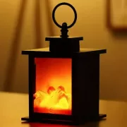 Декоративная лампа с эффектом пламени, размер 14×14×24,5 см