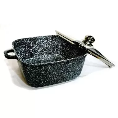 Кастрюля казан с крышкой Benson BN-361 из литого алюминия 3 л Черный (BN-361)