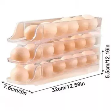 Компактный органайзер для яиц 3 ярусный автоматический Plastic shelving / Контейнер-лоток для яиц Компактный органайзер для яиц 3 ярусный автоматический Plastic shelving / Контейнер-лоток для яиц