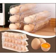 Компактный органайзер для яиц 3 ярусный автоматический Plastic shelving / Контейнер-лоток для яиц