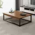 Журнальный столик с деревянной столешницей и металлическим каркасом