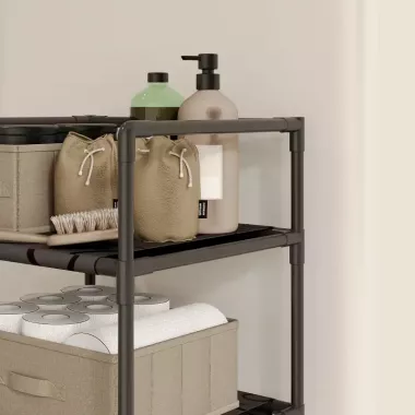 Двухуровневый органайзер для грязного белья / Корзина для белья с 2 полками 130х42х31см