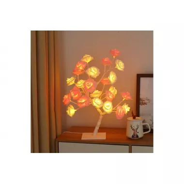 Настольная светодиодная лампа / Дерево Роза / Декоративная настольная лампа для дома