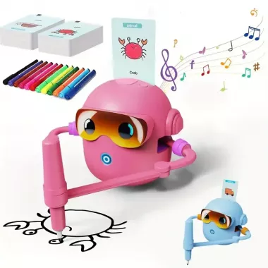 Робот-художник для детей с искусственным интеллектом розовый
