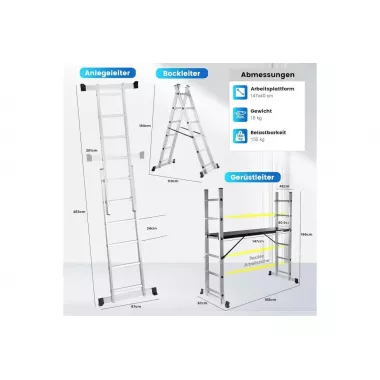 Лестница-трансформер алюминиевая 3в1 DLSL-101-6