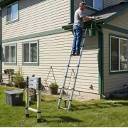 Драбина телескопічна 3,1 м з ремінцем для фіксації та перенесення