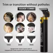 Машинка для стрижки аккумуляторная беспроводная профессиональная + 3 насадки / Триммер для волос VGR V-082