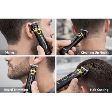 Машинка для стрижки аккумуляторная беспроводная профессиональная + 3 насадки / Триммер для волос VGR V-082