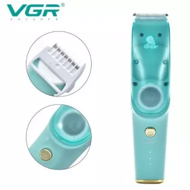 Бесшумная машинка для стрижки детей и младенцев VGR Baby V-151, Беспроводной триммер 3 насадки с вытяжкой
