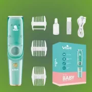Бесшумная машинка для стрижки детей и младенцев VGR Baby V-151, Беспроводной триммер 3 насадки с вытяжкой