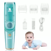 Бесшумная машинка для стрижки детей и младенцев VGR Baby V-151, Беспроводной триммер 3 насадки с вытяжкой