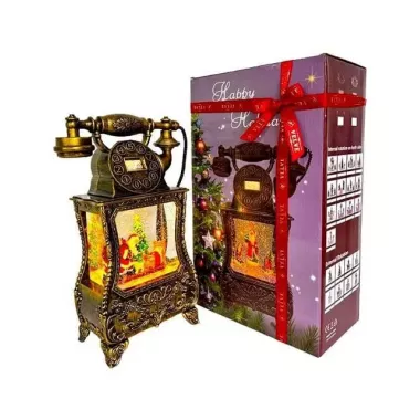 Новорічний ліхтар з Санта-Клауса у формі старовинного телефону 814