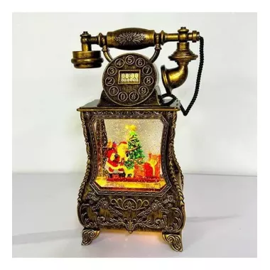 Новорічний ліхтар з Санта-Клауса у формі старовинного телефону 814